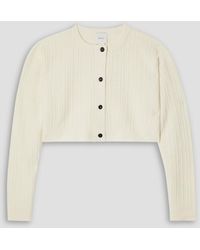 Patou - Cropped Cable-knit Wool-blend Cardigan - Lyst