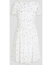 Emporio Armani - Gathered Printed Crepon Mini Dress - Lyst