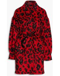Diane von Furstenberg - On Belted Leopard-print Brushed Wool-blend Felt Coat - Lyst