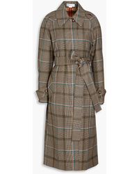 Victoria Beckham - Checked Houndstooth Wool Trench Coat - Lyst