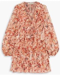 Ulla Johnson - Tamara Metallic Fil Coupé Floral-print Silk And Lurex-blend Mini Dress - Lyst