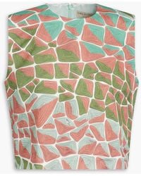Emilio Pucci - Cropped Printed Cotton And Linen-blend Top - Lyst