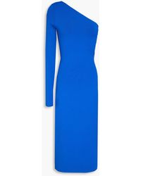 Victoria Beckham - Midikleid aus stretch-strick mit asymmetrischer schulterpartie - Lyst