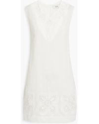 Joie - Modarie Embroidered Cotton And Linen-blend Mini Dress - Lyst