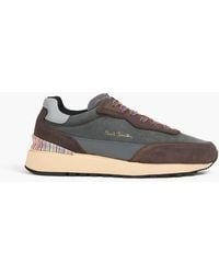 Paul Smith - Aston Pebbled-leather And Suede Sneakers - Lyst