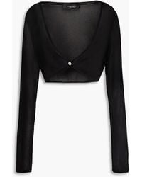 Versace - Cropped Knitted Cardigan - Lyst