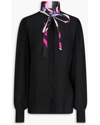 PUCCI - Pussy-bow Silk-georgette Blouse - Lyst