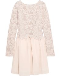 See By Chloé - Layered Guipure Lace And Cotton-voile Mini Dress - Lyst