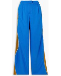 Ahluwalia - Lagos Jersey-trimmed Lyocell-twill Wide-leg Pants - Lyst