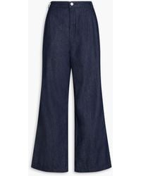 FRAME - Pleated High-rise Wide-leg Jeans - Lyst