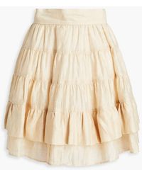 Sandro - Tiered Linen-blend Mini Skirt - Lyst