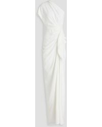 Rhea Costa - Elena One-shoulder Draped Crepe Gown - Lyst