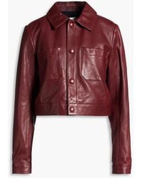 FRAME - Cropped Leather Jacket - Lyst