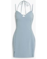 Jonathan Simkhai - Eilish Button-embellished Crepe Halterneck Mini Dress - Lyst