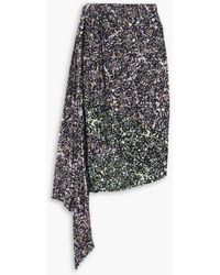 Dries Van Noten - Asymmetrischer rock aus bedrucktem crêpe de chine - Lyst