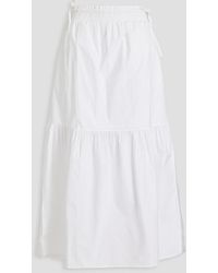 FRAME - Tiered Cotton-poplin Maxi Skirt - Lyst