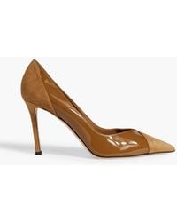 Jimmy Choo - Cass 95 Patent-leather And Suede Pumps - Lyst