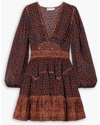 Ulla Johnson - Hayana Ruffled Printed Silk Crepe De Chine Mini Dress - Lyst