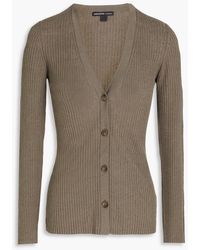 James Perse - Ribbed Linen-blend Cardigan - Lyst
