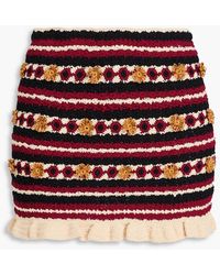 Claudie Pierlot - Ruffled Crochet-knit Mini Skirt - Lyst