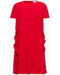RED Valentino - Ruffled Satin-crepe Mini Dress - Lyst