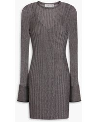 Victoria Beckham - Ribbed Crochet-knit Mini Dress - Lyst