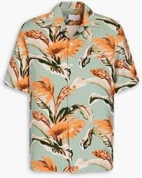 Maison Margiela - Hemd aus crêpe aus einer leinen-baumwollmischung mit floralem print - Lyst