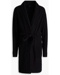 James Perse - Brushed Waffle-knit Cotton And Cashmere-blend Robe - Lyst