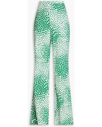 Diane von Furstenberg - Printed Silk And Cotton-blend Flared Pants - Lyst