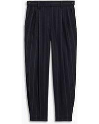 Brunello Cucinelli - Pinstriped Wool-Blend Tapered Pants - Lyst