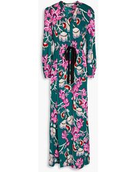 Diane von Furstenberg - Lilo Pleated Floral-print Crepe De Chine Maxi Dress - Lyst