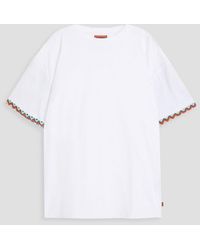 Missoni - Crochet-trimmed Cotton-jersey T-shirt - Lyst