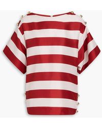 Zimmermann - Striped Silk-satin Top - Lyst