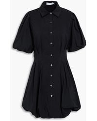 Jonathan Simkhai - Cleo Pintucked Cotton-Blend Poplin Mini Shirt Dress - Lyst