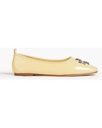 Tory Burch - Eleanore Embellished Patent-leather Ballet Flats - Lyst