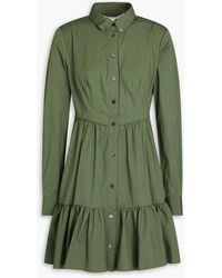 Veronica Beard - Delbie Stretch-cotton Poplin Mini Shirt Dress - Lyst