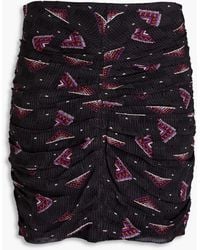 Ba&sh - Cassi Ruched Printed Fil Coupé Georgette Mini Skirt - Lyst