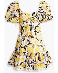 Rebecca Vallance - Amarilla Printed Cotton-poplin Mini Dress - Lyst