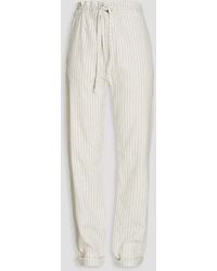 Rag & Bone - Belted Striped Cotton, Hemp And Linen-blend Straight-leg Pants - Lyst