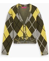 The Elder Statesman - Argyle Intarsia Cashmere Cardigan - Lyst
