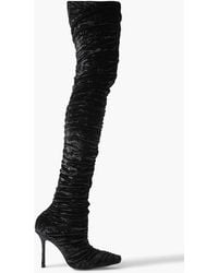 Jimmy Choo - Lotta 100 Ruched Crushed-Velvet Over-The-Knee Boots - Lyst