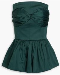 TOVE - Tamie trägerloses oberteil aus satin aus einer baumwollmischung mit schößchen - Lyst