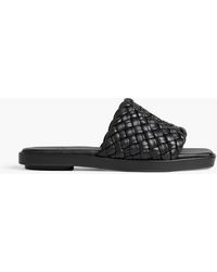 Vince Rumi Woven Leather Slide in Barley | THE YES