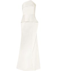 Roland Mouret Addover Strapless Satin Gown Ivory - White