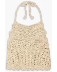 Miguelina - Malen cropped neckholder-oberteil aus gehäkelter baumwolle - Lyst