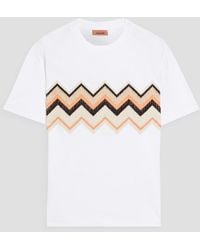 Missoni - Knit-Paneled Cotton-Jersey T-Shirt - Lyst