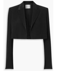 Galvan London - Zengel Cropped Satin-trimmed Crepe Blazer - Lyst