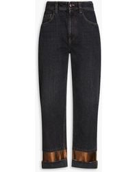 Brunello Cucinelli - Cropped High-rise Straight-leg Jeans - Lyst
