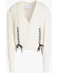 Claudie Pierlot - Cable-knit Wool And Cotton-blend Cardigan - Lyst
