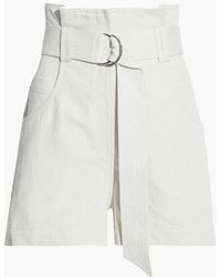 IRO Pirlo Belted Cotton And Linen-blend Twill Shorts - Multicolour